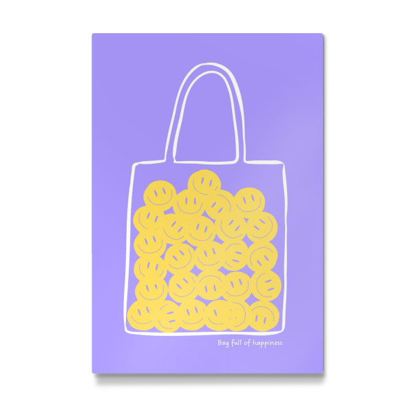 Galerie-Print "Tasche voller Glück - lila lila" 30x20 cm artboxONE