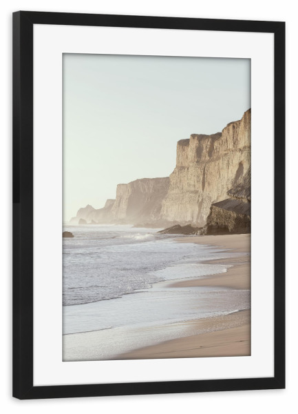 Poster mit Rahmen schwarz "Küstenklippen bei Sonnenuntergang" artboxONE - Natur,Reise / Strand und Meer