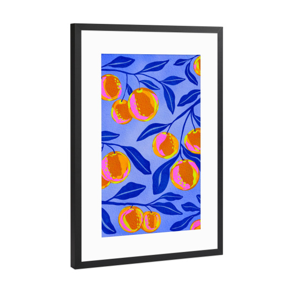 Poster mit Rahmen Schwarz (Metallic) "Vibrant Oranges" artboxONE - Floral,Essen & Trinken,Essen & Trinken / Obst & Gemüse