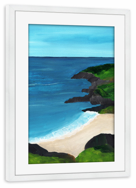 Poster mit Rahmen weiß "Mykonos view" artboxONE - Natur,Reise / Strand und Meer