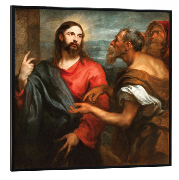 Poster mit schwarzem Rahmen 30x30 cm "Christus der Medaille" artboxONE - Für Mama,Für Papa,Männer