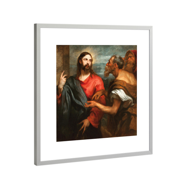 Poster mit Rahmen Silber "Christus der Medaille" artboxONE - Für Mama,Für Papa,Männer