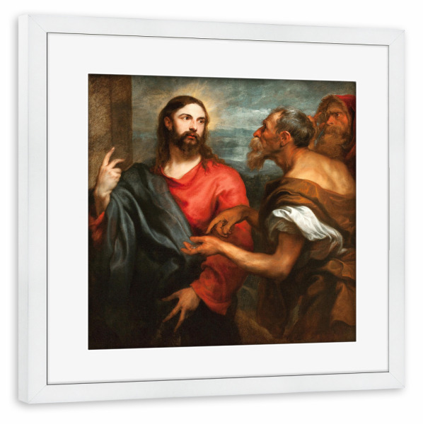 Poster mit Rahmen weiß "Christus der Medaille" artboxONE - Für Mama,Für Papa,Männer