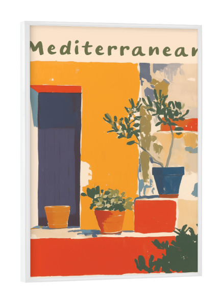 Poster mit weißem Rahmen "Mediterrane Wohlfühl Oase" artboxONE - Typografie,Natur,Reise / Strand und Meer