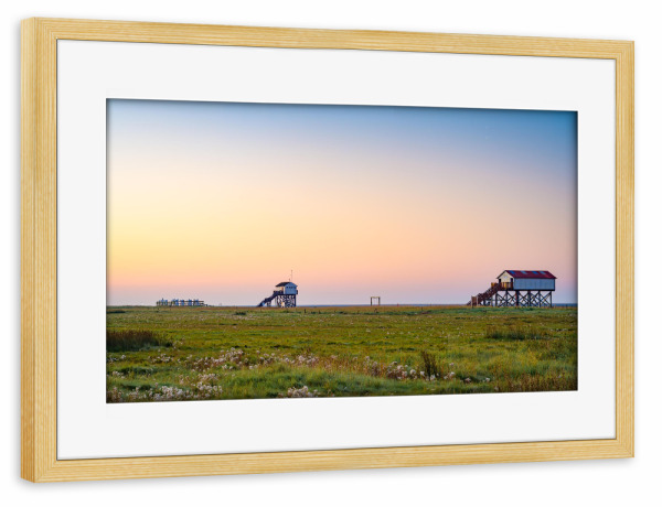 Poster mit Rahmen kiefer "Morgen in Sankt Peter-Ording" artboxONE - Reise / Strand und Meer