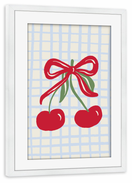 Poster mit Rahmen weiß "Koquette Kirschen" artboxONE - Essen & Trinken / Obst & Gemüse