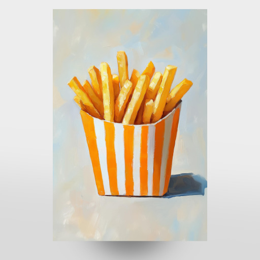 Fresh retro fries, orange