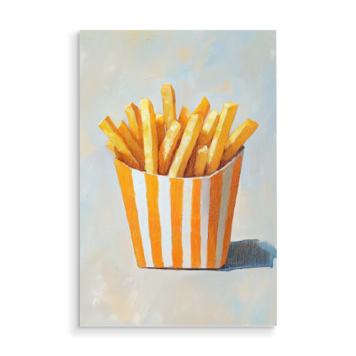 Frische Retro Pommes, orange Frische Retro Pommes, orange