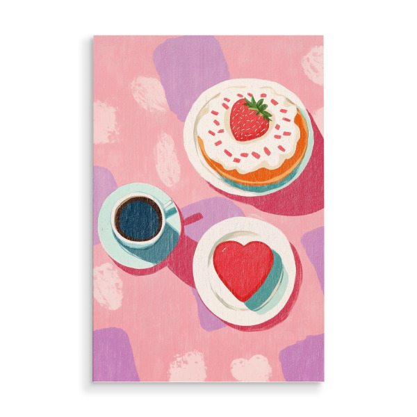 Holzbild "Herzkuchen mit Liebe" artboxONE - Natur,Liebe,Essen & Trinken / Obst & Gemüse