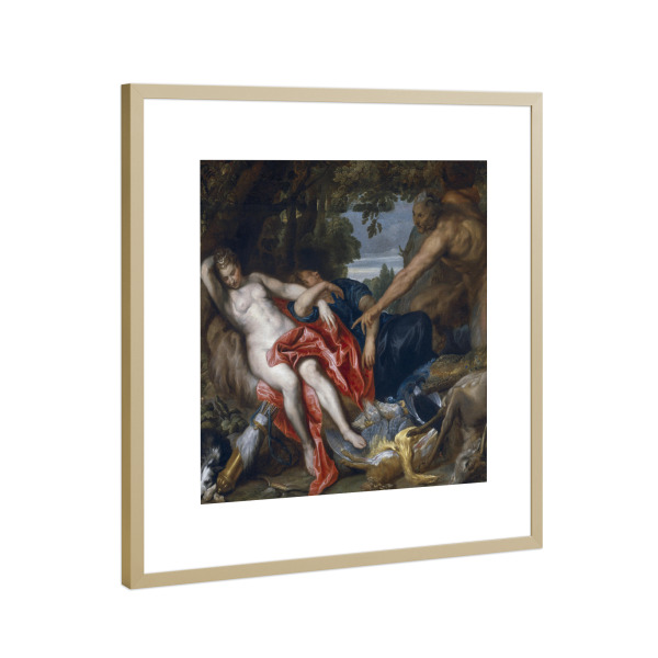 Poster mit Rahmen Gold "Diana überrascht von einem Satyr" artboxONE - Menschen,Für Mama,Für Papa