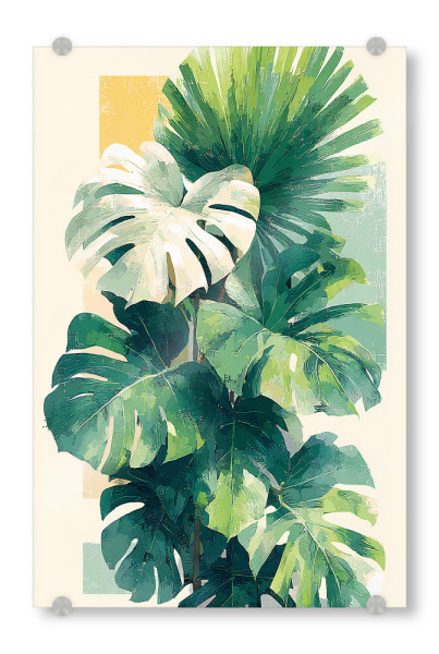 Acrylglasbild "Blätter Tropisch C (matart)" artboxONE - Natur,Floral - Blätter,Tropisch,Natur,Kunst,Abstraktion,Modern