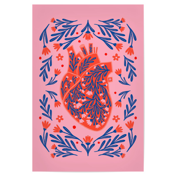 Poster "Anatomisches Herz von Blumen" artboxONE - Floral,Abstrakt