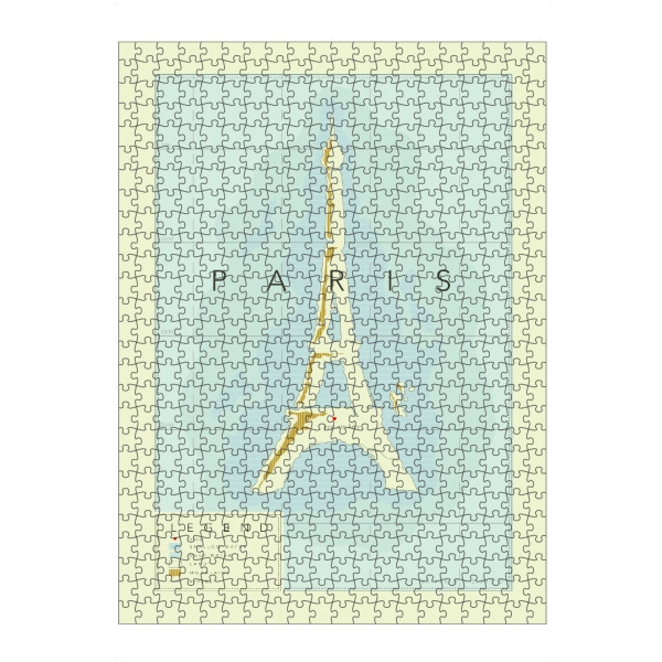 Puzzle Ravensburger "Paris Karte Eiffelturm" artboxONE - Städte,Städte / Paris,Kartografie