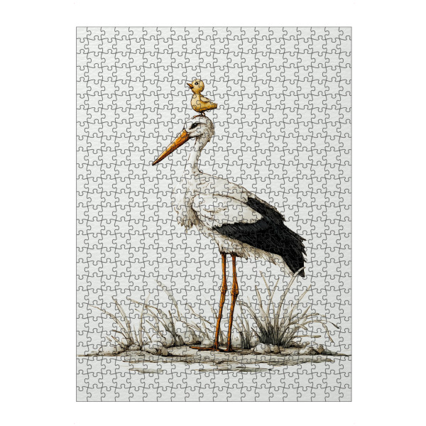 Puzzle Ravensburger "Klapperstorch mit Entlein" artboxONE - Natur,Tiere,Lustig