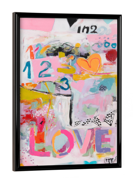 Poster mit schwarzem Rahmen "Liebe in Bewegung" artboxONE - Abstrakt,Liebe,Buchstaben