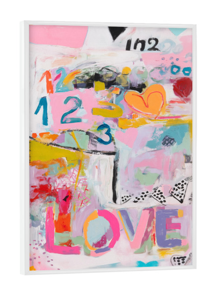 Poster mit weißem Rahmen "Liebe in Bewegung" artboxONE - Abstrakt,Liebe,Buchstaben