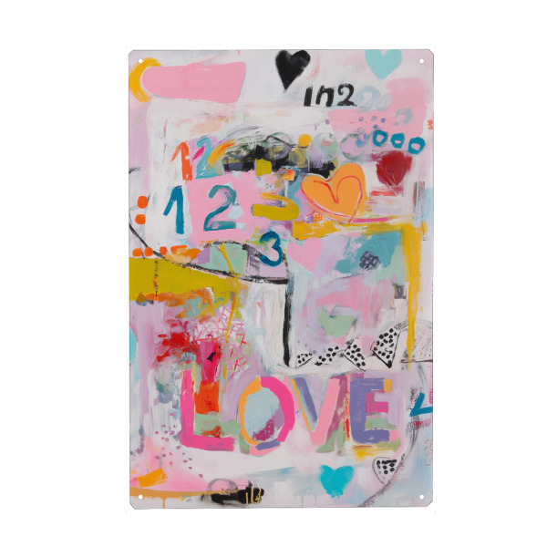 Metall Poster "Liebe in Bewegung" artboxONE - Abstrakt,Liebe,Buchstaben