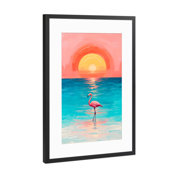 Poster mit Rahmen Schwarz (Metallic) "Nur Vibin am Meer" artboxONE - Reise,Tiere,Reise / Strand und Meer