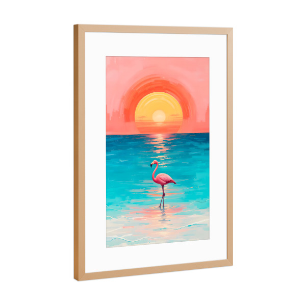 Poster mit Rahmen Kupfer "Nur Vibin am Meer" artboxONE - Reise,Tiere,Reise / Strand und Meer