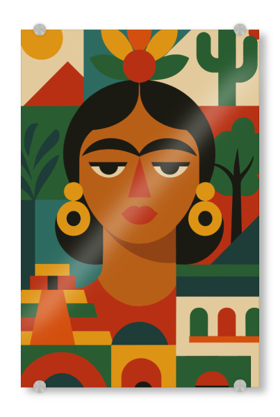 Acrylglasbild "Mexican Woman bauhaus" artboxONE - Abstrakt,Geometrie