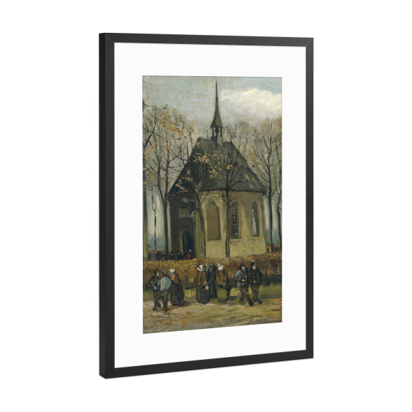 Poster mit Rahmen Schwarz (Metallic) "Nincent van gogh, Kirche Nuenen" artboxONE - Natur,Abstrakt,Menschen
