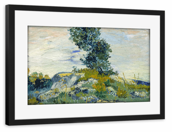 Poster mit Rahmen schwarz "Van Gogh, Felsen mit Eiche" artboxONE - Natur,Floral,Abstrakt