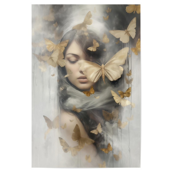 Poster 30x20 cm "Schöne Frau mit Schmetterlingen" artboxONE - Menschen,Fashion,Streetart,Für Mama
