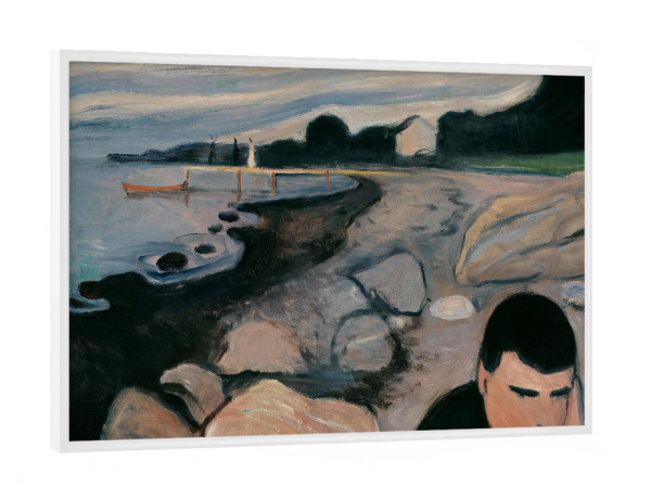 Poster mit weißem Rahmen "Melancholie von Edvard Munch" artboxONE - Menschen,Für Mama,Für Papa