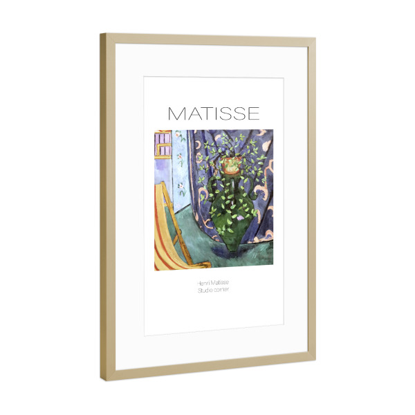 Poster mit Rahmen Gold "Henri Matisse Studio Ecke" artboxONE - Abstrakt