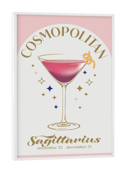 Poster mit weißem Rahmen "Cosmopolitan Cocktail Zodiac Sign" artboxONE - Essen & Trinken,Abstrakt,Essen & Trinken / Alkohol