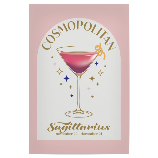 Poster 30x20 cm "Cosmopolitan Cocktail Zodiac Sign" artboxONE - Essen & Trinken,Abstrakt,Essen & Trinken / Alkohol