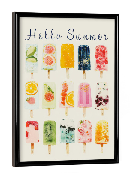 Poster mit schwarzem Rahmen "Fruchtiges Sommer Eis" artboxONE - Typografie,Abstrakt,Essen & Trinken / Obst & Gemüse