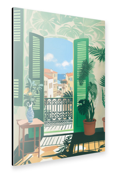 Alu-Dibond "Grüne Mediterrane Raumstimmung" 30x20 cm artboxONE
