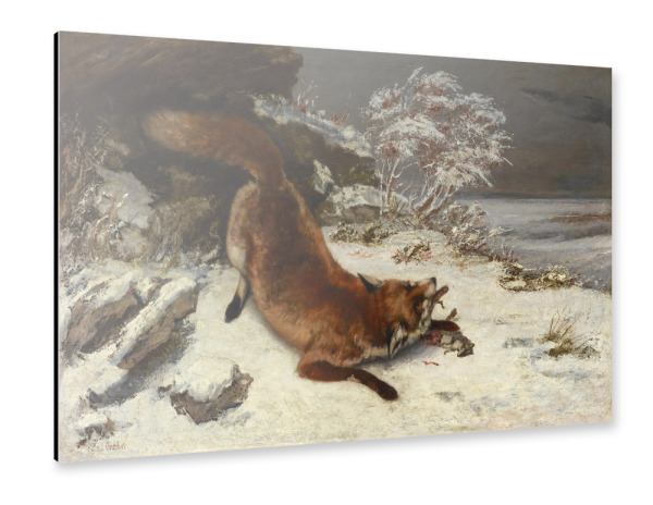 Alu-Dibond "Fox In The Snow by Gustave Courbet" 30x20 cm artboxONE