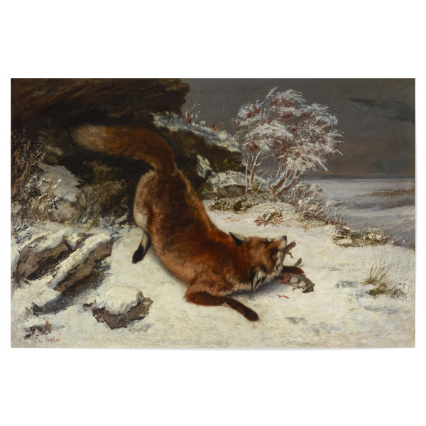 Poster 30x20 cm "Fox In The Snow by Gustave Courbet" artboxONE - Natur,Tiere