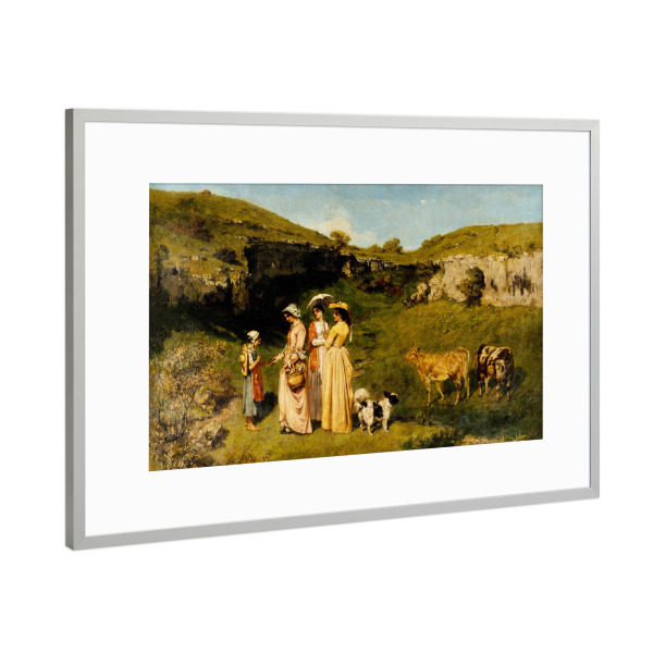 Poster mit Rahmen Silber "Junge Damen des Dorfes" artboxONE - Reise,Für Mama,Für Papa