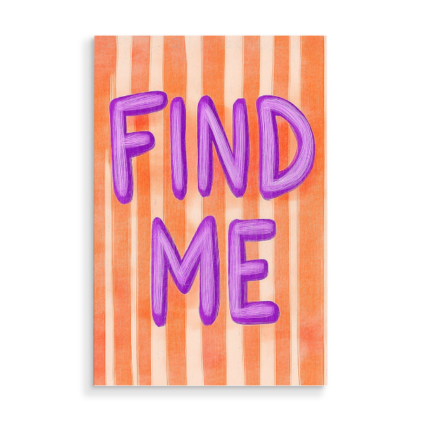 Holzbild "Finde mich, Lila Liebe" artboxONE - Typografie,Menschen,Liebe