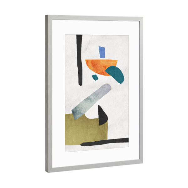 Poster mit Rahmen Silber "Abstract geometric colors x" artboxONE - Abstrakt,Geometrie