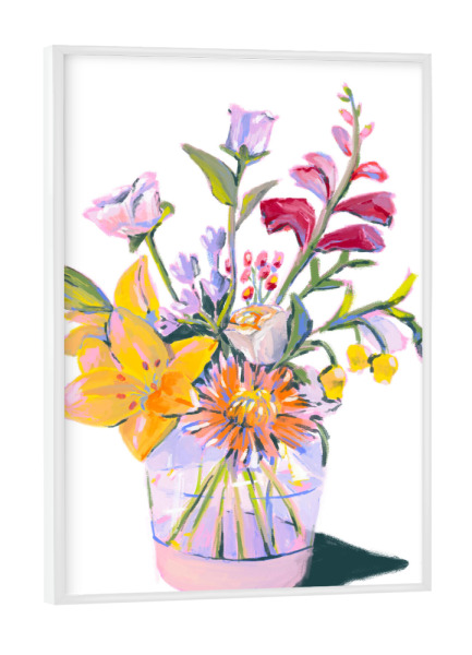 Poster mit weißem Rahmen "Brightly colored flowers" artboxONE - Floral,Abstrakt