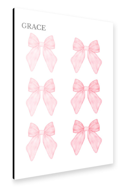 Alu-Dibond "Six pink bows" 75x50 cm artboxONE