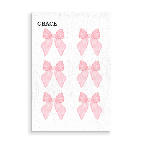 Holzbild "Six pink bows" artboxONE - Liebe