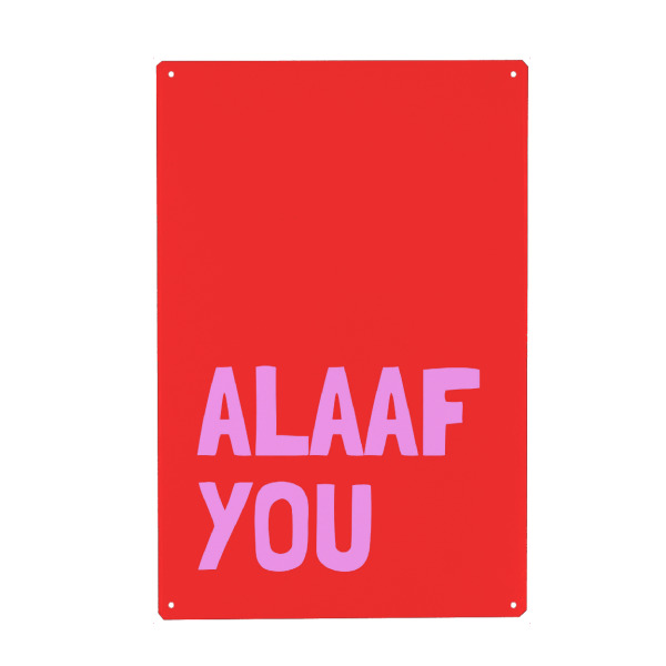 Metall Poster "Alaaf you Rot/Pink" artboxONE - Städte / Köln,Typografie,Liebe,Lustig