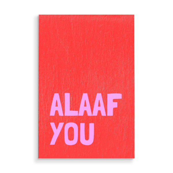 Holzbild "Alaaf you Rot/Pink" artboxONE - Städte / Köln,Typografie,Liebe,Lustig