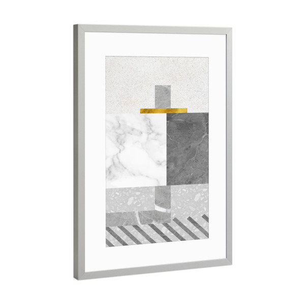 Poster mit Rahmen Silber "Modern composition" artboxONE - Abstrakt,Geometrie