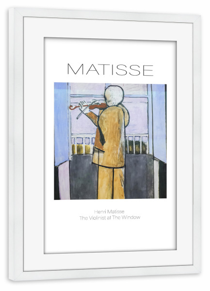 Poster mit Rahmen weiß "Henri Matisse der Geiger" artboxONE - Abstrakt,Musik