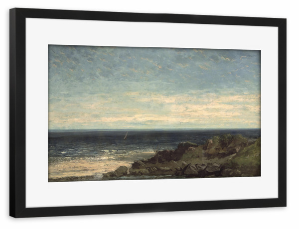Poster mit Rahmen schwarz "Das Meer von Gustave Courbet" artboxONE - Reise / Strand und Meer,Für Mama,Für Papa