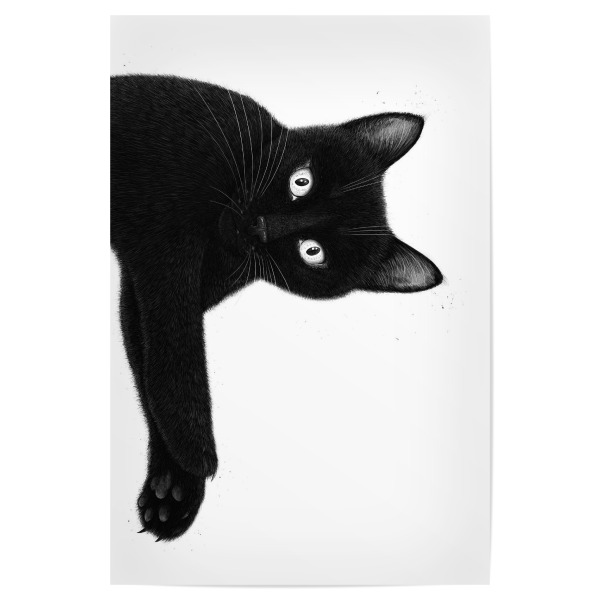 Poster "Hängende schwarze Katze" artboxONE - Für Kinder,Tiere,Für Mama,Halloween,Lustig
