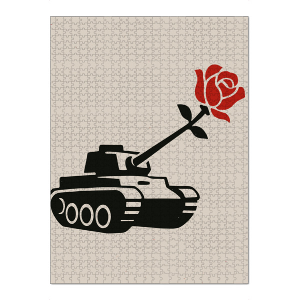 Puzzle Ravensburger "Tank With A Rose" artboxONE - Liebe - Tanque,Rosa,Paz,Era,Simbolismo,Contraste,Anti-guerra,Artilharia,Flor,Mensagem
