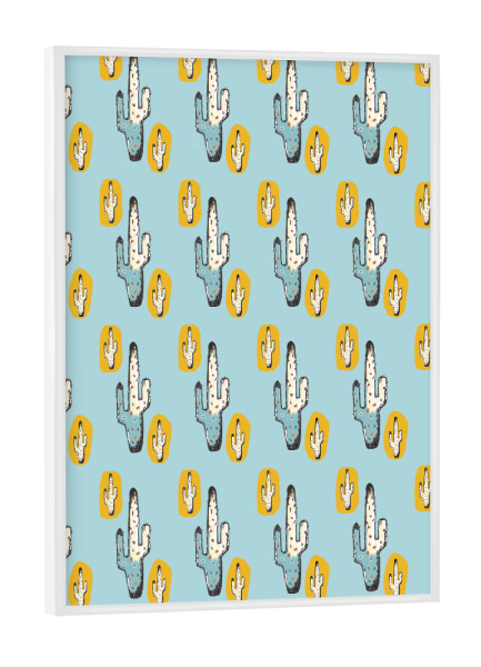 Poster mit weißem Rahmen "Cactus Family" artboxONE - Floral - Cactus,Kaktus,Pflanze,Natur,Desert,Wüste,Kids,Kidsroom,Kinder,Kinderzimmer