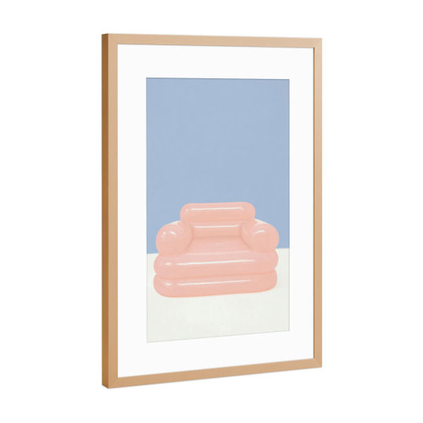 Poster mit Rahmen Kupfer "Retro Aufblasbarer Sessel" artboxONE - Architektur,Geometrie,Lustig